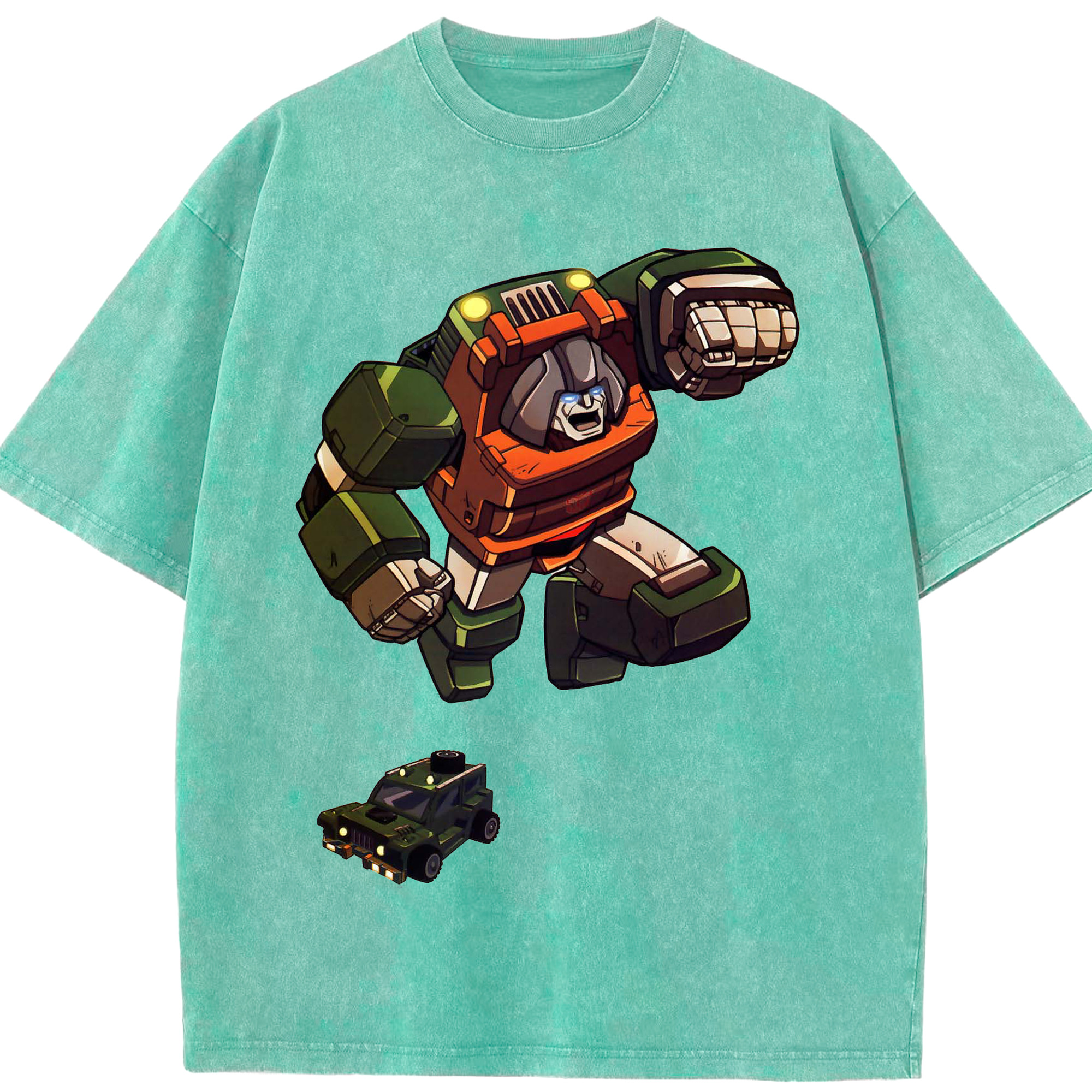 （画像用）  綿100% ヴィンテージ風 半袖Tシャツ（フロントプリント）